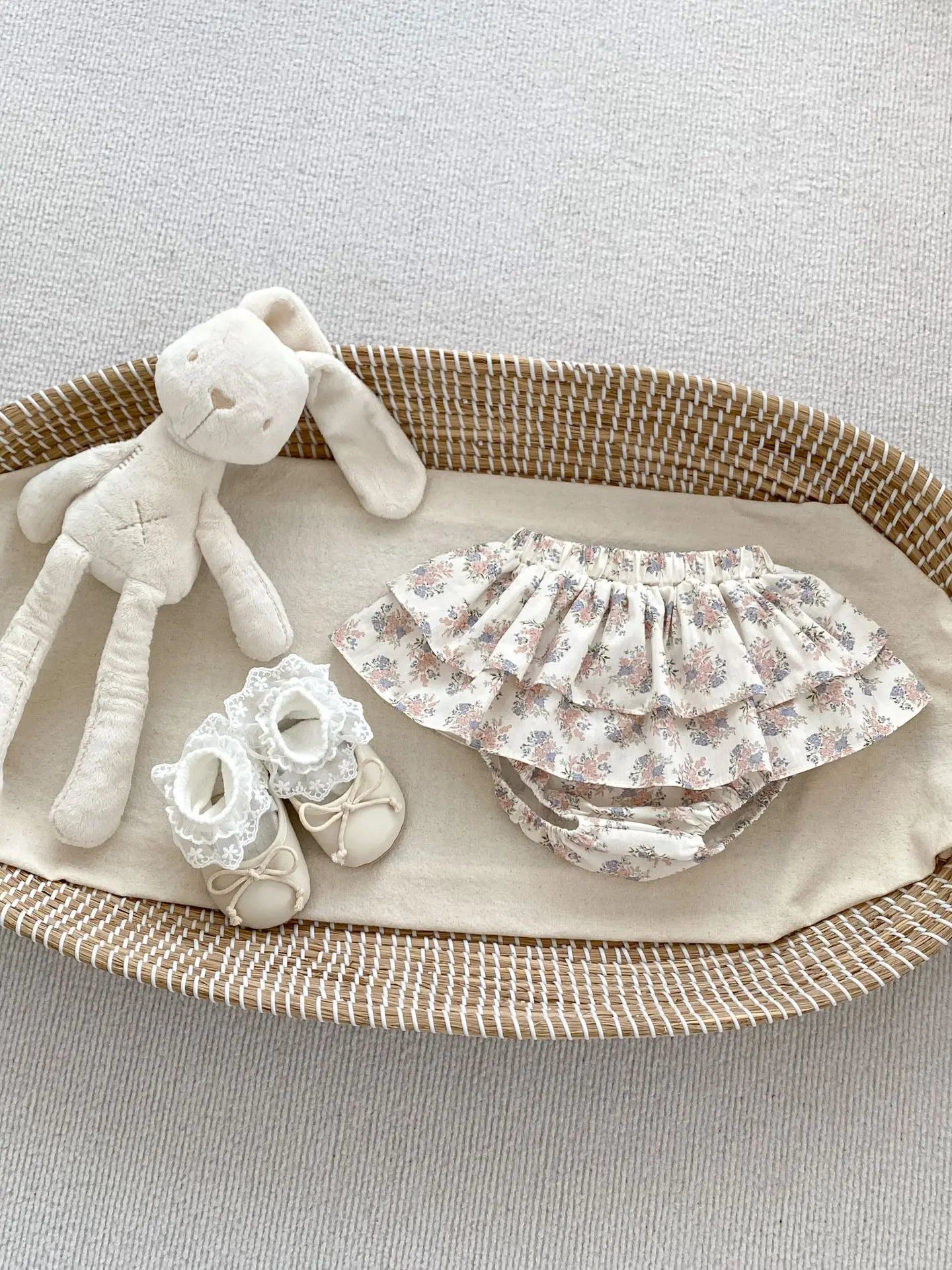 -ベビーパンツ フリルブルマパンツ フラワー花柄プリント 5カラー - mamahalo shop - ブルマパンツ -  べビー服 - 子供服 - 男の子 - 女の子