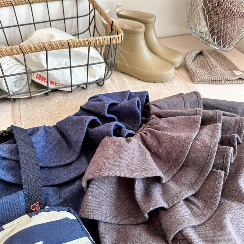 -キッズ ラッフルフリル ビッグカラー 長袖 スモック チュニック ブラウス トップス ガールズ - mamahalo shop - 長袖シャツ・ブラウス -  べビー服 - 子供服 - 男の子 - 女の子