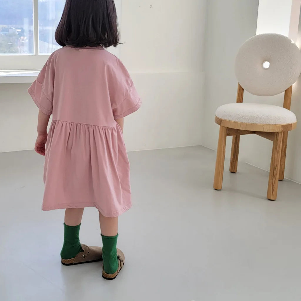 -キッズワンピース 半袖プリントサマーワンピース チェリーさくらんぼプリント 2カラー【mh0005572】 - mamahalo shop - 半袖ワンピース -  べビー服 - 子供服 - 男の子 - 女の子