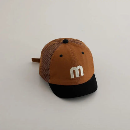 -☺︎ ベビー帽子 メッシュキャップ 野球帽 アルファベット刺繍 サマーハット - mamahalo shop - ベビー用帽子 -  べビー服 - 子供服 - 男の子 - 女の子