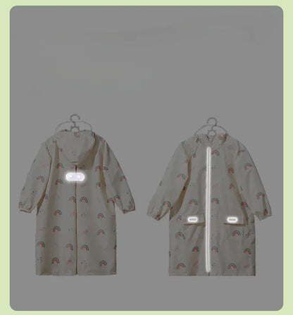 -キッズレインコート 雨具 ランドセル対応フーディレインジャケット チェリー/レインボー/水玉ドットプリント - mamahalo shop - レインコート -  べビー服 - 子供服 - 男の子 - 女の子