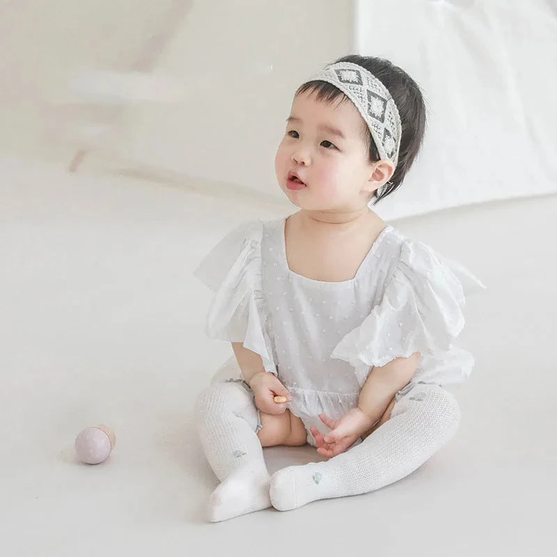 -ベビーソックス 靴下3足セット フリルハイソックス フラワー花柄 - mamahalo shop - ベビー用靴下・タイツ -  べビー服 - 子供服 - 男の子 - 女の子