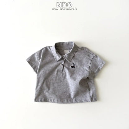 -ベビートップス 半袖ポロシャツ ヨット刺繍ワンポイント 2カラー【mh0006295】 - mamahalo shop - 半袖シャツ・ブラウス -  べビー服 - 子供服 - 男の子 - 女の子
