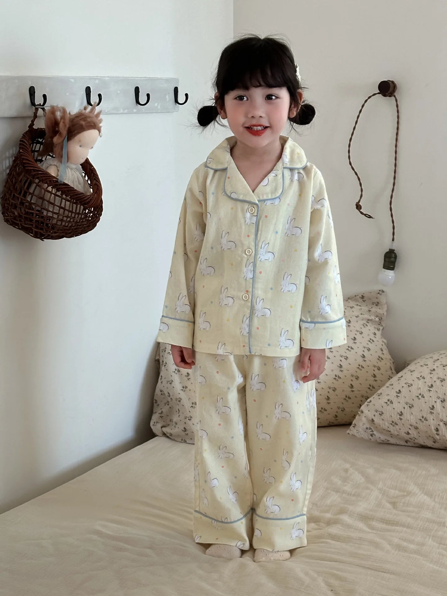 -キッズパジャマセット アニマルプリント長袖シャツ+ロングパンツ 5カラー【mh0007314】 - mamahalo shop - 長袖パジャマ -  べビー服 - 子供服 - 男の子 - 女の子