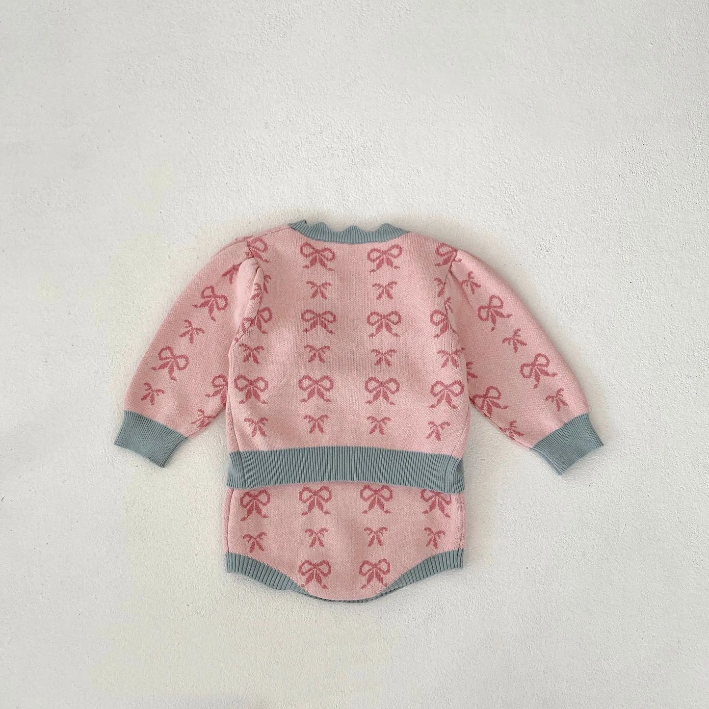 -ベビーカーディガン/ロンパース ニットジャケット/ニットサスペンダーボディスーツ リボン【mh0006475】 - mamahalo shop - ロンパースセットアップ -  べビー服 - 子供服 - 男の子 - 女の子