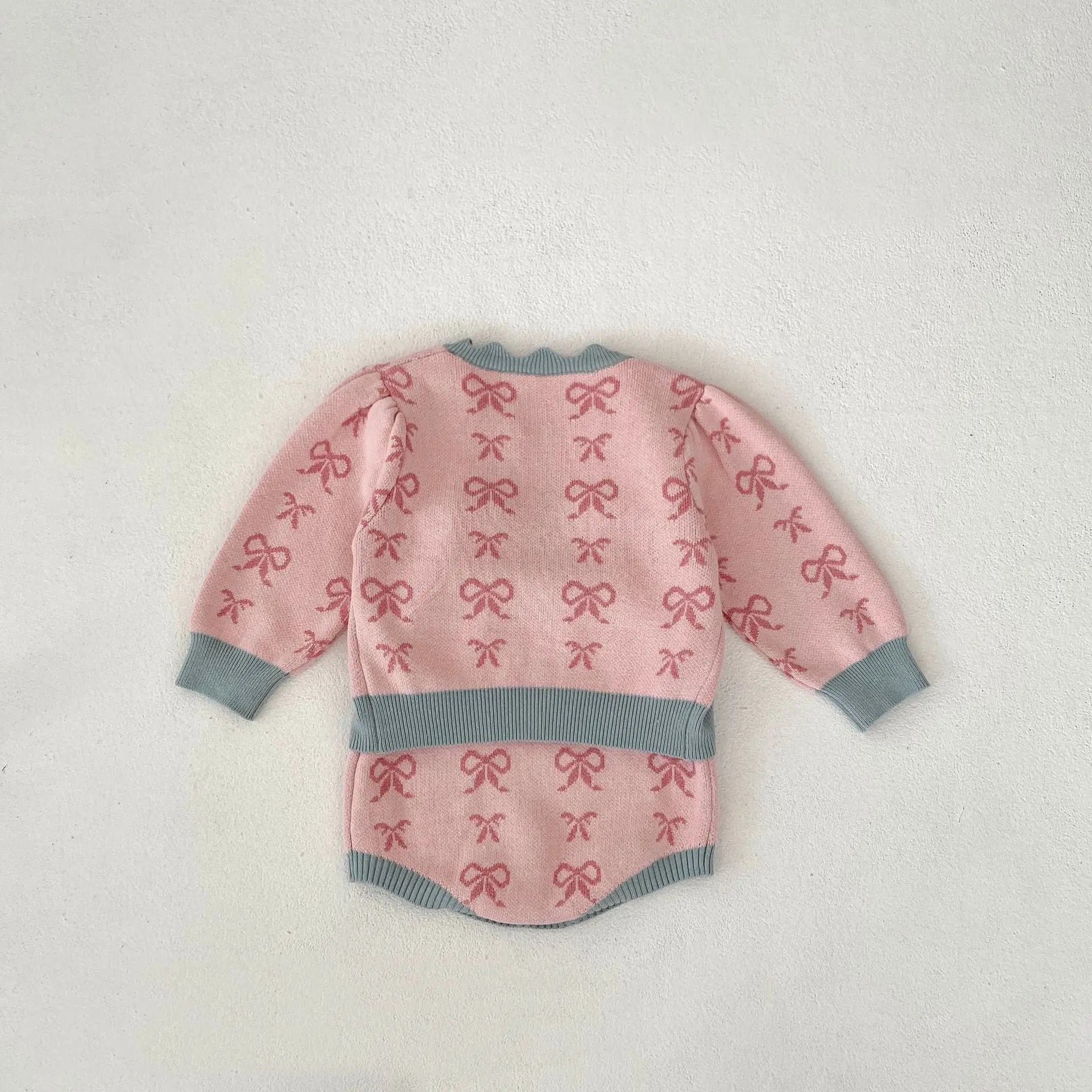 -ベビーカーディガン/ロンパース ニットジャケット/ニットサスペンダーボディスーツ リボン【mh0006475】 - mamahalo shop - ロンパースセットアップ -  べビー服 - 子供服 - 男の子 - 女の子