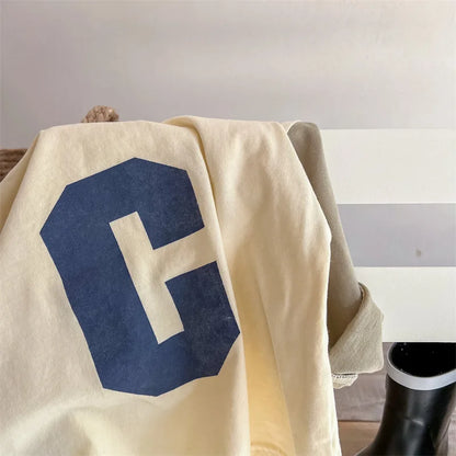 -キッズトップス 長袖Tシャツ パッチワーク レターロゴプリント 2カラー - mamahalo shop - 長袖Tシャツ -  べビー服 - 子供服 - 男の子 - 女の子