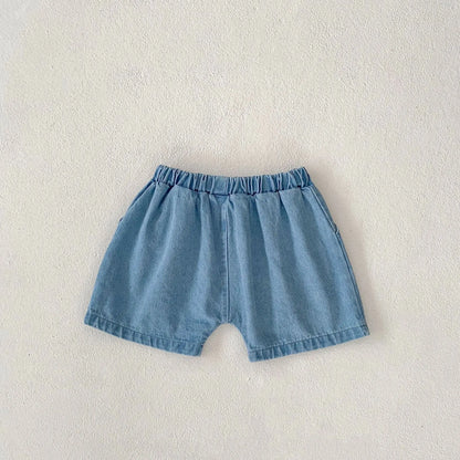 -キッズパンツ デニム ショートパンツ シンプルベーシック【mh0006094】 - mamahalo shop - ハーフパンツ・ショートパンツ -  べビー服 - 子供服 - 男の子 - 女の子