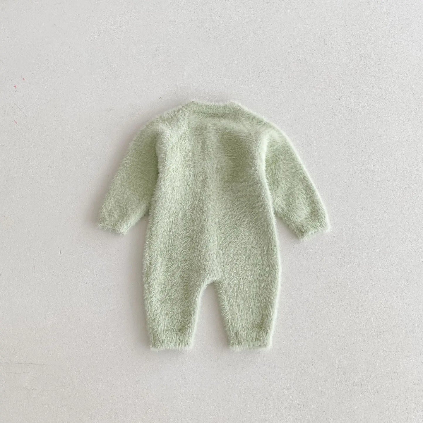 -ベビージャンプスーツ ソフトファー長袖ロンパース 3カラー - mamahalo shop - 長袖ジャンプスーツ -  べビー服 - 子供服 - 男の子 - 女の子