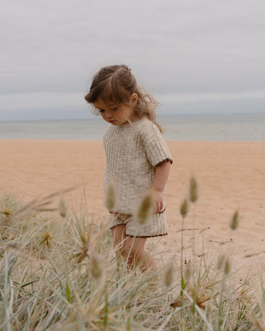 -ベビー サマーニット セットアップ 半袖 Tシャツ ショートパンツ ボーイズ - mamahalo shop - 半袖セットアップ -  べビー服 - 子供服 - 男の子 - 女の子