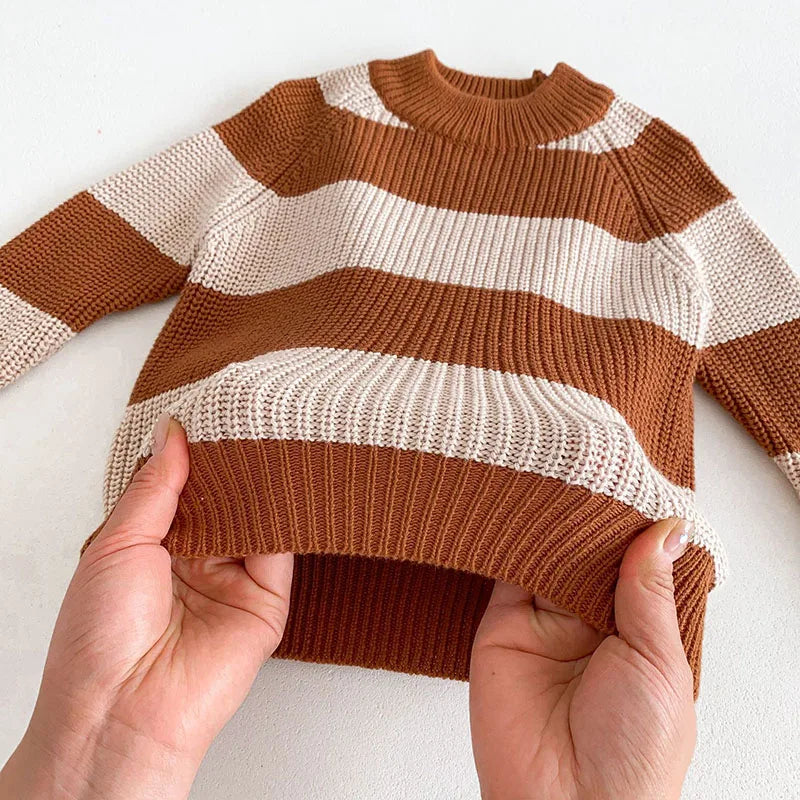 -キッズトップス ニットセーター ボーダー 2カラー【mh0006140】 - mamahalo shop - ニット・セーター -  べビー服 - 子供服 - 男の子 - 女の子