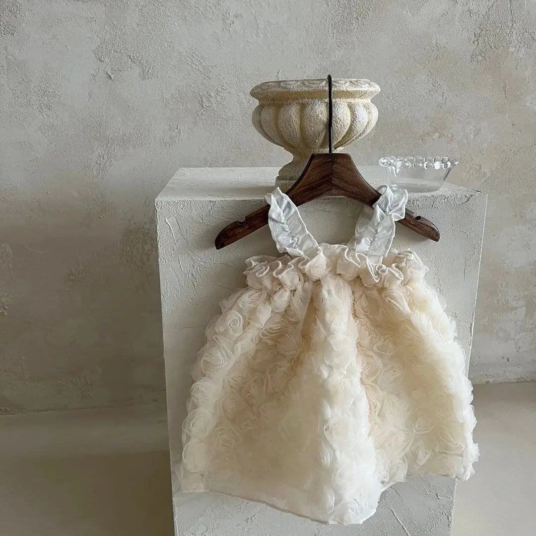 -ベビーキッズワンピース シフォンローズ キャミソールドレスワンピース【mh0004779】 - mamahalo shop - ノースリーブワンピース -  べビー服 - 子供服 - 男の子 - 女の子