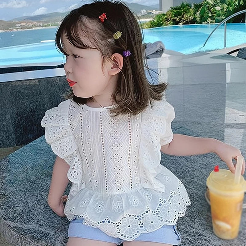 -キッズトップス 半袖レースチュニックブラウス【mh0005679】 - mamahalo shop - 半袖シャツ・ブラウス -  べビー服 - 子供服 - 男の子 - 女の子