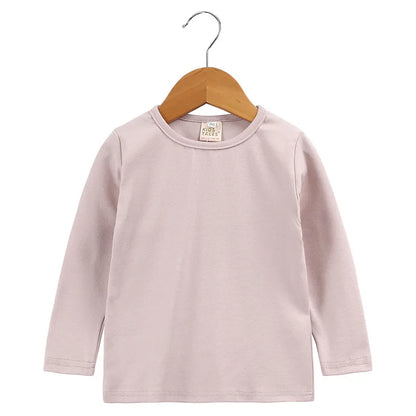-ベビートップス 長袖Tシャツ 無地シンプルベーシック 3カラー - mamahalo shop - 長袖Tシャツ -  べビー服 - 子供服 - 男の子 - 女の子