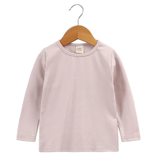 -ベビートップス 長袖Tシャツ 無地シンプルベーシック 3カラー - mamahalo shop - 長袖Tシャツ -  べビー服 - 子供服 - 男の子 - 女の子