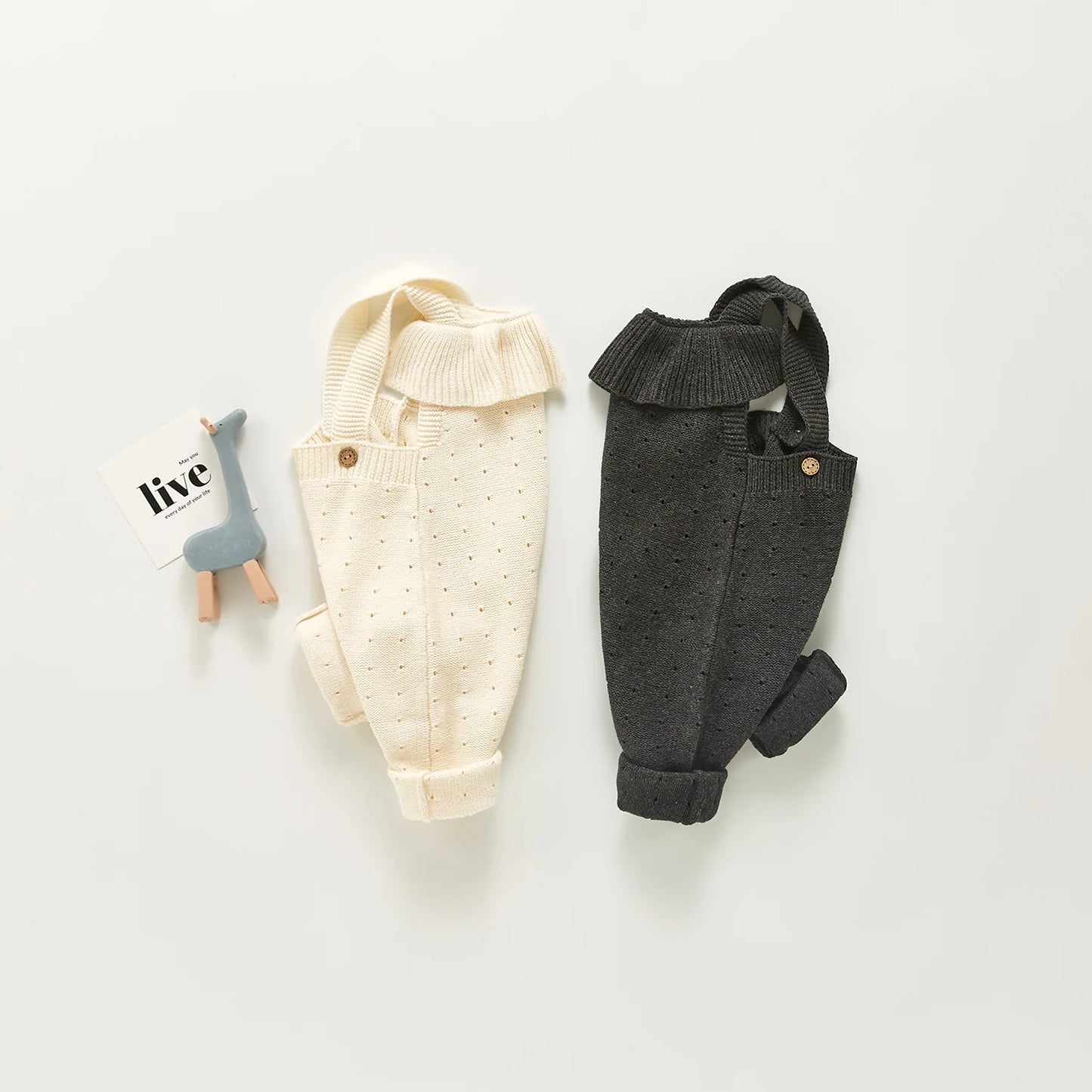 -ベビーサロペット ニット サスペンダージャンプスーツ 2カラー【mh0006146】 - mamahalo shop - サロペットパンツ・サスペンダーパンツ -  べビー服 - 子供服 - 男の子 - 女の子