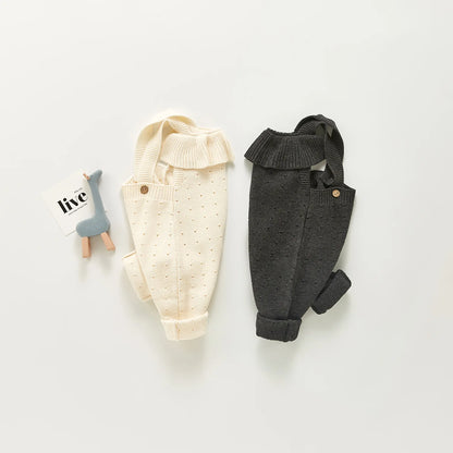 -ベビーサロペット ニット サスペンダージャンプスーツ 2カラー【mh0006146】 - mamahalo shop - サロペットパンツ・サスペンダーパンツ -  べビー服 - 子供服 - 男の子 - 女の子