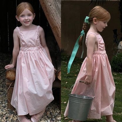 -キッズワンピース キャミソールドレスワンピース ピンク【mh0005853】 - mamahalo shop - ノースリーブワンピース -  べビー服 - 子供服 - 男の子 - 女の子