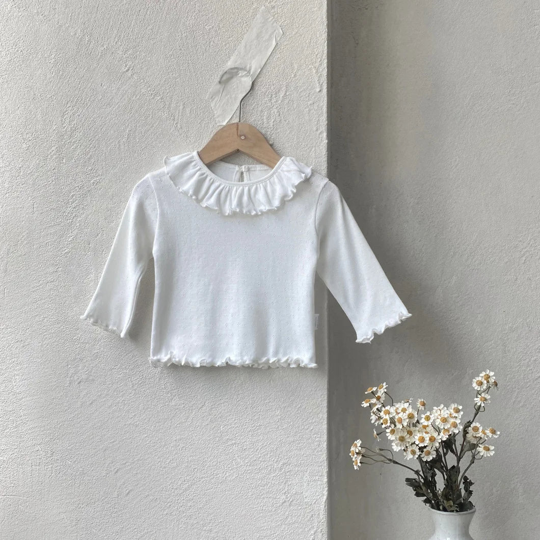 -ベビートップス レースサークル襟長袖Tシャツ 2カラー - mamahalo shop - 長袖Tシャツ -  べビー服 - 子供服 - 男の子 - 女の子