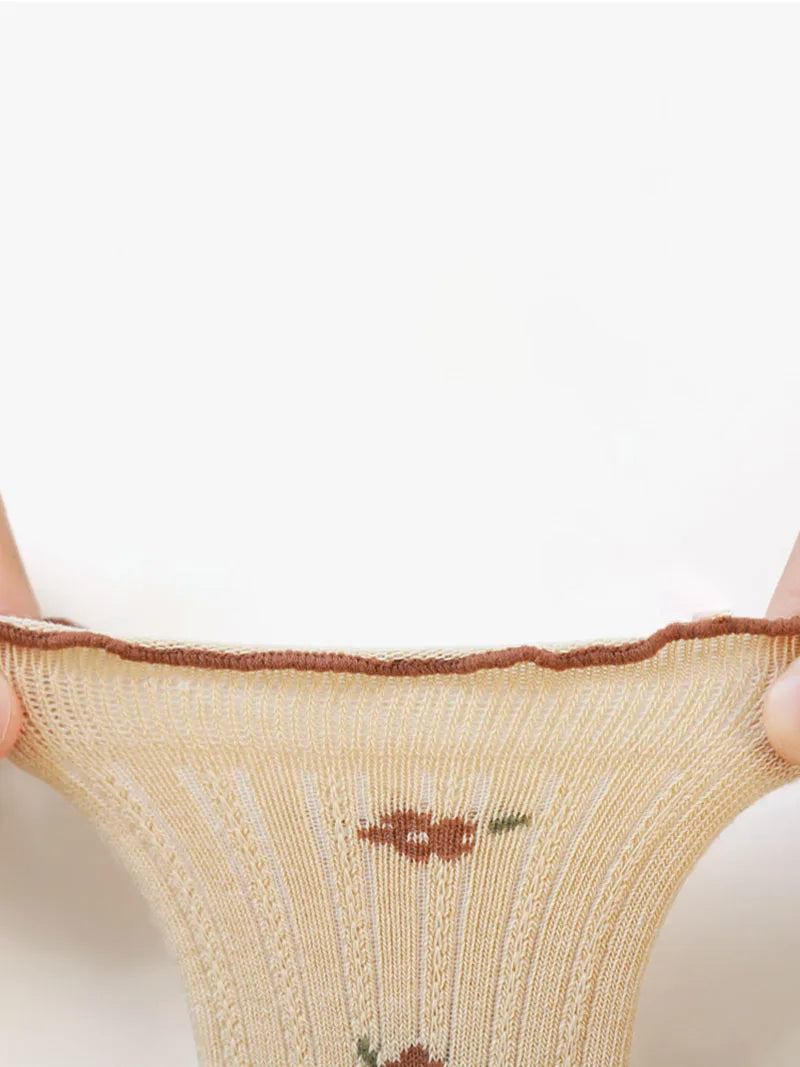 -ベビーキッズソックス 靴下5足セット フラワー花柄 フリルショートソックス - mamahalo shop - ベビー用靴下・タイツ -  べビー服 - 子供服 - 男の子 - 女の子