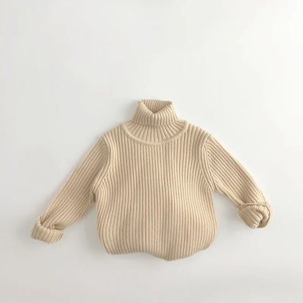 キッズトップス リブニットタートルネックセーター シンプルベーシック - mamahalo shop - ニット・セーター - ベビー服 - 子供服 - 男の子 - 女の子