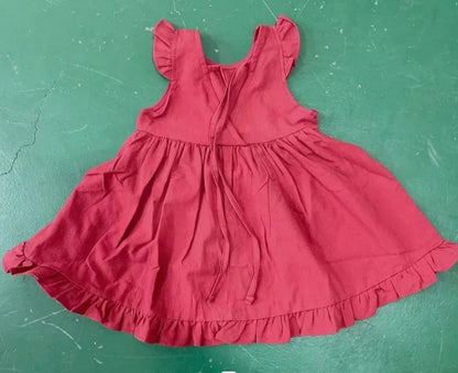 -キッズワンピース ノースリーブバックオープンフリルサマードレス 2カラー【mh0005832】 - mamahalo shop - ノースリーブワンピース -  べビー服 - 子供服 - 男の子 - 女の子