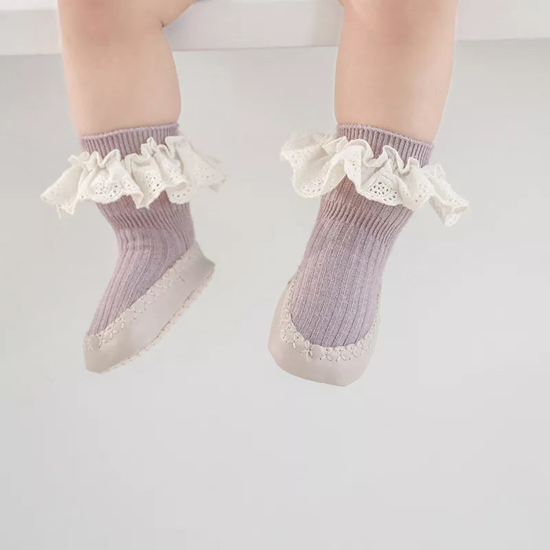 -ベビー フリル レース ソックス ルームシューズ 靴 室内ばき【mh0003507】 - mamahalo shop - ベビー用靴下・タイツ -  べビー服 - 子供服 - 男の子 - 女の子