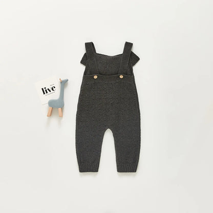 -ベビーサロペット ニット サスペンダージャンプスーツ 2カラー【mh0006146】 - mamahalo shop - サロペットパンツ・サスペンダーパンツ -  べビー服 - 子供服 - 男の子 - 女の子