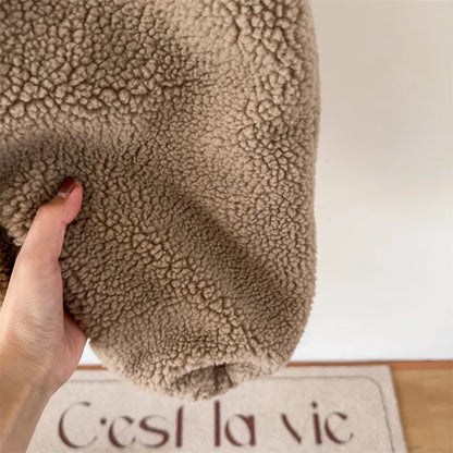 -キッズ ボアフリース サスペンダー パンツ サロペット - mamahalo shop - サロペットパンツ・サスペンダーパンツ -  べビー服 - 子供服 - 男の子 - 女の子