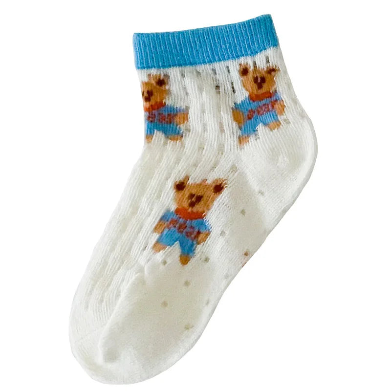 -キッズソックス 靴下5足セット カラフル メッシュ サマーショートソックス【mh0006102】 - mamahalo shop - ベビー用靴下・タイツ -  べビー服 - 子供服 - 男の子 - 女の子