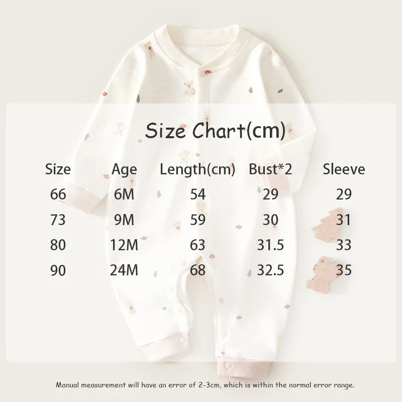 -ベビーロンパース  長袖ジャンプスーツ ベアくまうさぎプリント【mh0006479】 - mamahalo shop - 長袖ロンパース -  べビー服 - 子供服 - 男の子 - 女の子