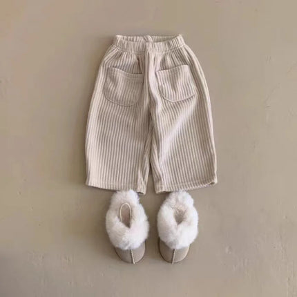 ベビーパンツ コーデュロイパンツ ワイドルーズパンツ 3カラー ボーイズ 男の子 子供服 - mamahalo shop - ロングパンツ・スウェットパンツ - ベビー服 - 子供服 - 男の子 - 女の子