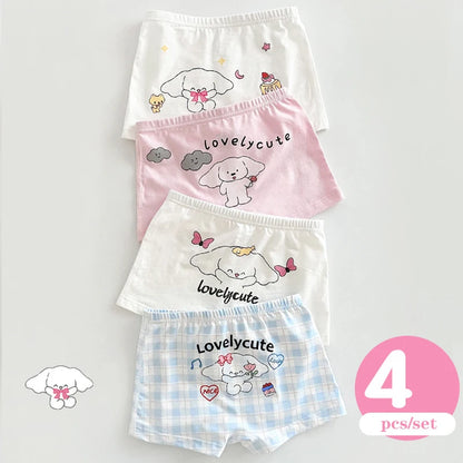 -キッズショーツ 女の子下着 ガールズパンツ アンダーウェア 4枚セット ピンクうさぎ ボクサーブリーフ【mh0005805】 - mamahalo shop - 幼児用下着 -  べビー服 - 子供服 - 男の子 - 女の子