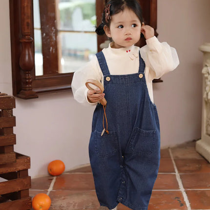 ベビーオーバーオール うさ耳デニムサスペンダーパンツサロペット - mamahalo shop - オーバーオール -  べビー服 - 子供服 - 男の子 - 女の子