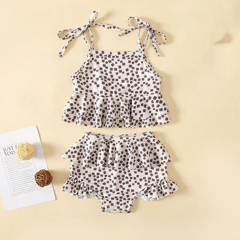 -ベビー水着 ワンピース/セパレート ビキニ フリル フラワー小花柄プリント スイムウェア 2カラー【mh0005115】 - mamahalo shop - ベビー用水着 -  べビー服 - 子供服 - 男の子 - 女の子