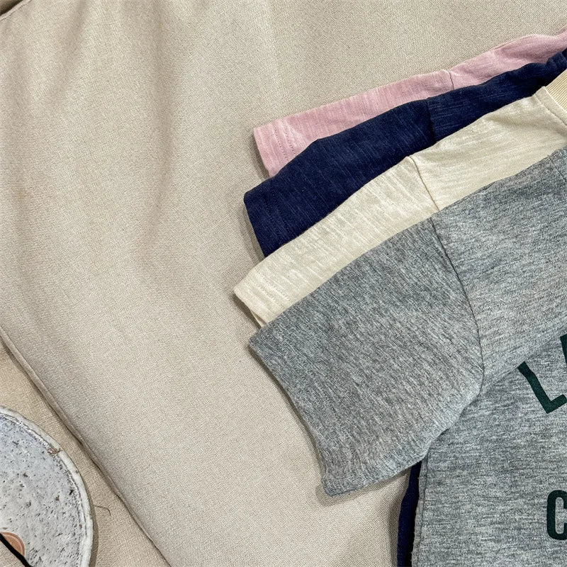 -キッズトップス 半袖Tシャツ アシカプリントロゴ 杢4カラー - mamahalo shop - 半袖Tシャツ -  べビー服 - 子供服 - 男の子 - 女の子