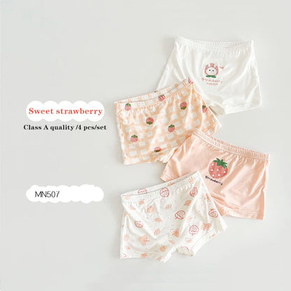 -キッズショーツ 女の子下着 ガールズパンツ アンダーウェア 4枚セット ピンクうさぎ ボクサーブリーフ【mh0005805】 - mamahalo shop - 幼児用下着 -  べビー服 - 子供服 - 男の子 - 女の子