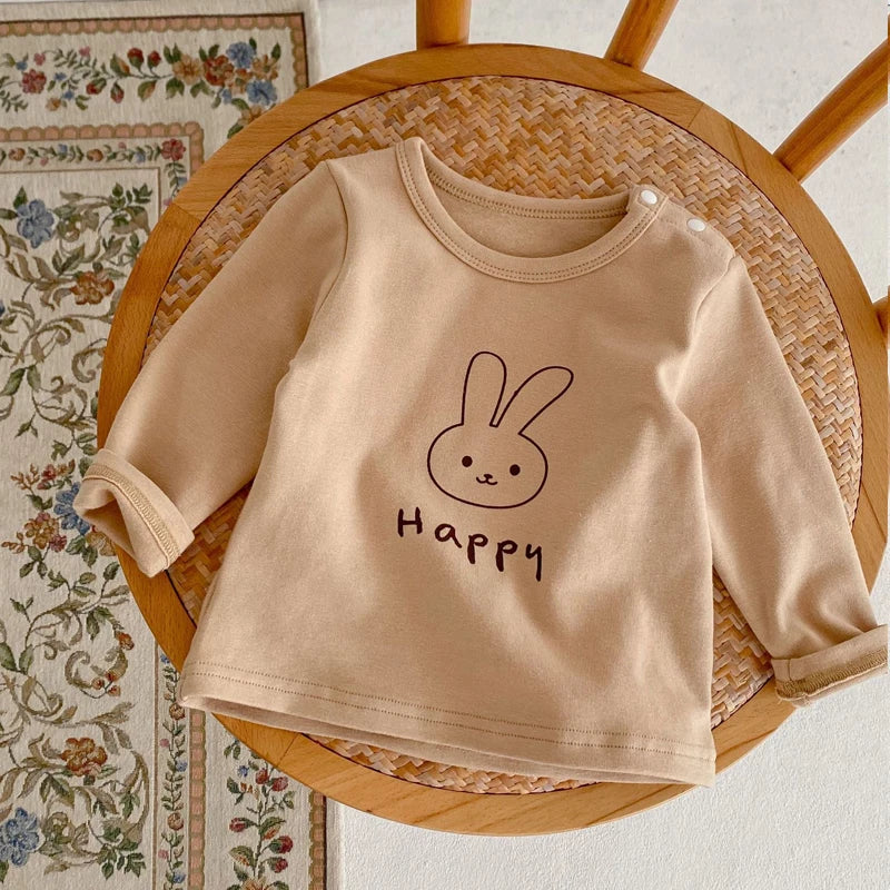 -ベビートップス うさぎバニープリント長袖Tシャツ 3カラー【mh0006992】 - mamahalo shop - 長袖Tシャツ -  べビー服 - 子供服 - 男の子 - 女の子