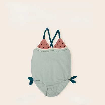 -キッズ水着 ワンピース フルーツデザイン スイムウェア 3カラー【mh0005136】 - mamahalo shop - ベビー用水着 -  べビー服 - 子供服 - 男の子 - 女の子