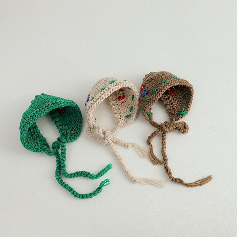 -ベビー キッズ ニット フラワー 刺繍 ヘアバンド ヘッドバンド ヘッドドレス ガールズ【mh0002431】 - mamahalo shop - ヘアアクセサリー -  べビー服 - 子供服 - 男の子 - 女の子