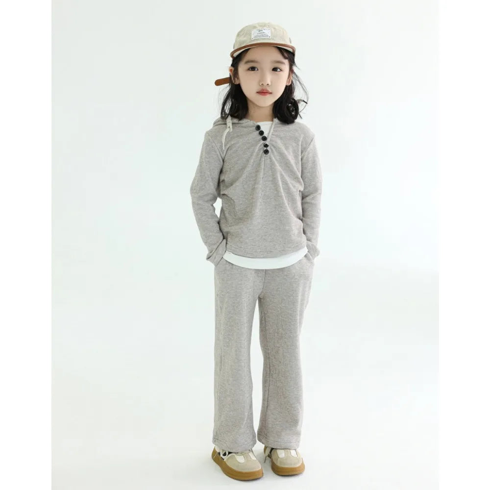-キッズセットアップ 2点セット フーディ長袖Tシャツ+ロングパンツ 2カラー【mh0007318】 - mamahalo shop - 長袖セットアップ -  べビー服 - 子供服 - 男の子 - 女の子