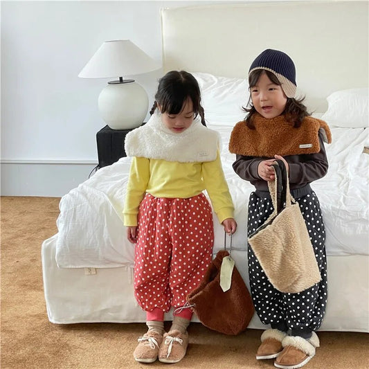 -キッズ ボアフリース ネックウォーマー ショール マフラー つけ襟 - mamahalo shop - ネックウォーマー -  べビー服 - 子供服 - 男の子 - 女の子