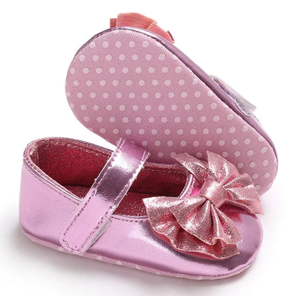 -ベビーシューズ ストラップシューズ リボン グリッター フラットシューズ ルームシューズ ファーストシューズ 靴 3カラー - mamahalo shop - 靴 -  べビー服 - 子供服 - 男の子 - 女の子