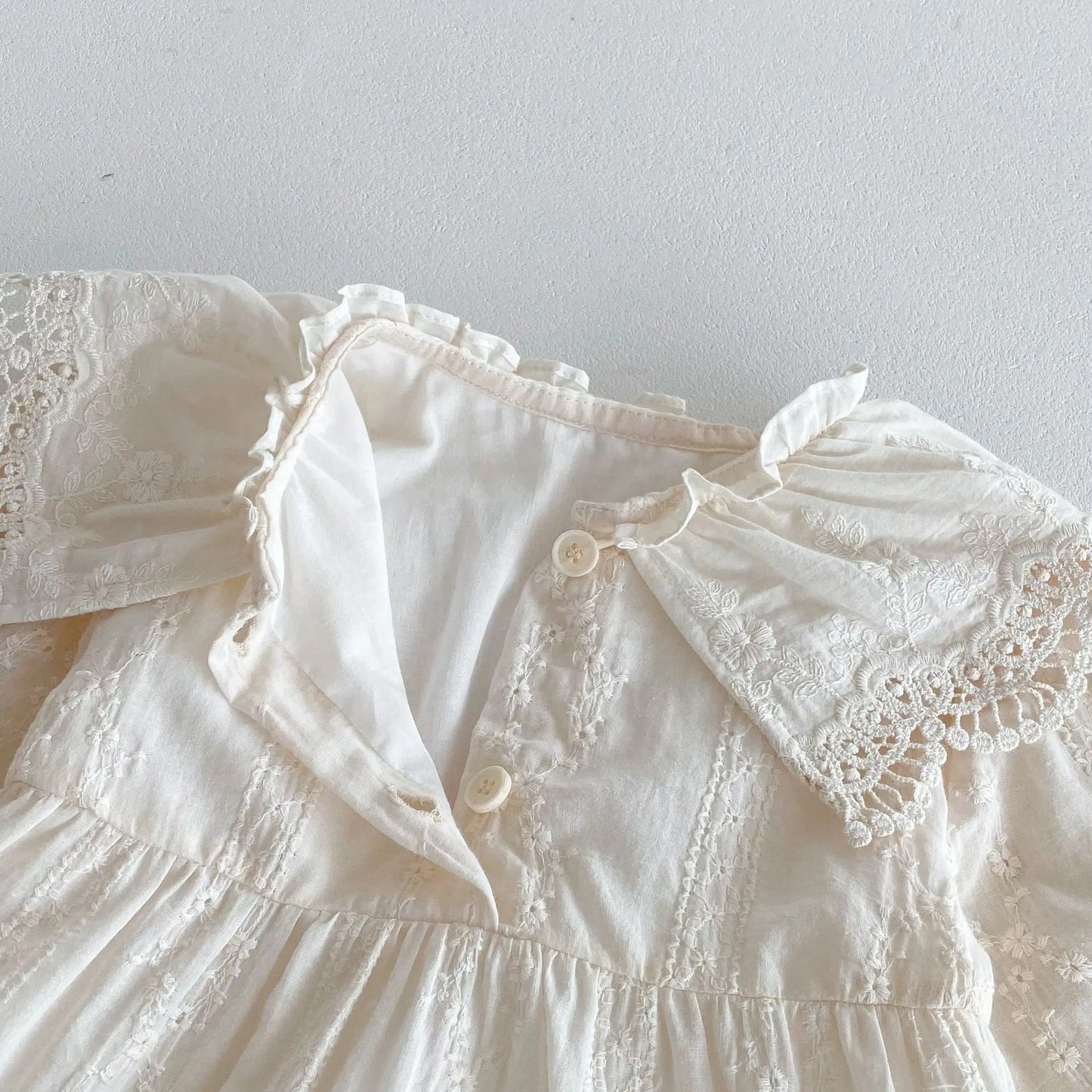 -キッズワンピース レース襟刺繍長袖プリンセスドレスワンピース - mamahalo shop - 長袖ワンピース -  べビー服 - 子供服 - 男の子 - 女の子