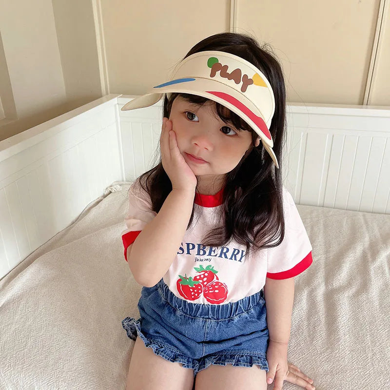 -キッズ帽子 サンバイザー カラフルバイザー サンハット【mh0004798】 - mamahalo shop - ベビー用帽子 -  べビー服 - 子供服 - 男の子 - 女の子