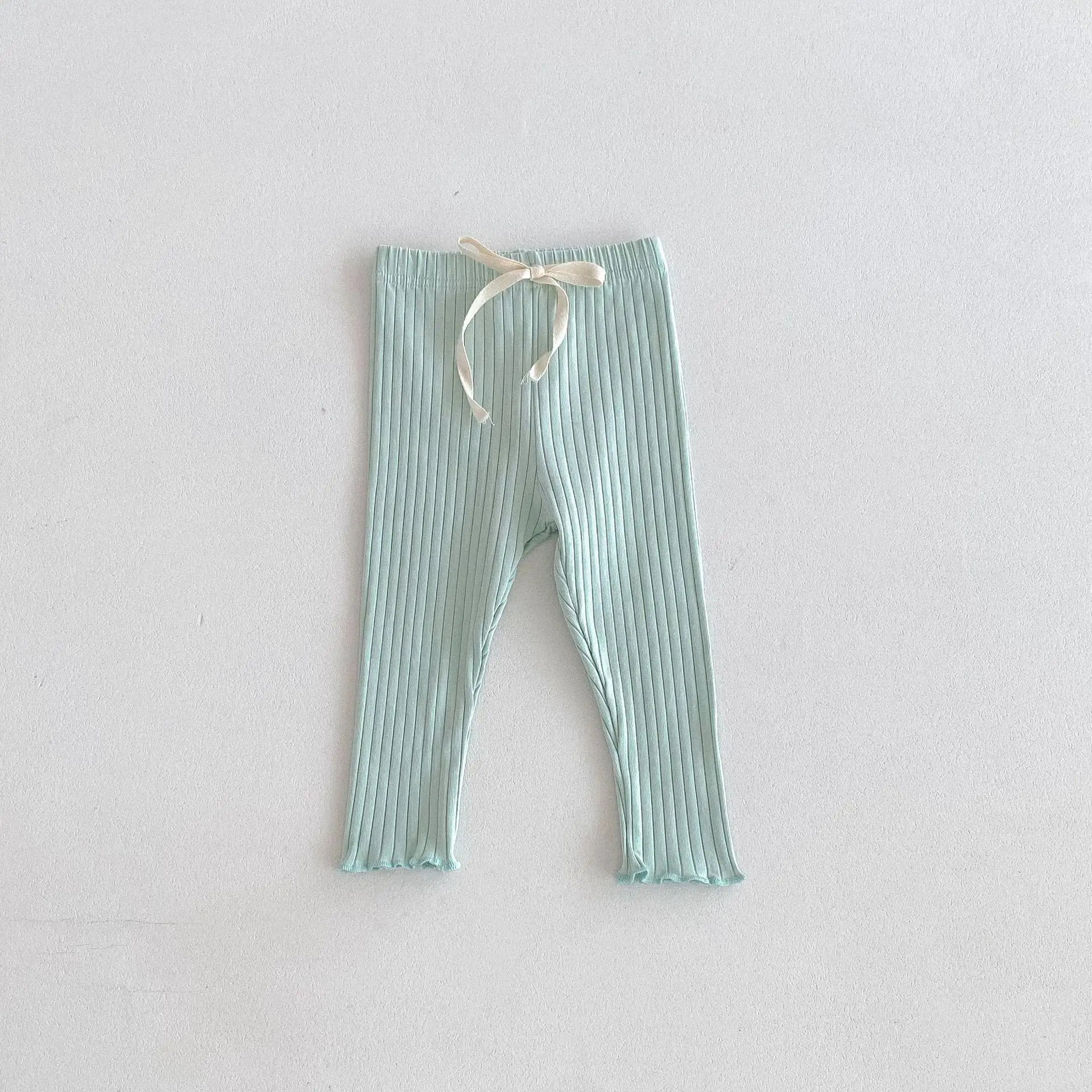 -キッズパンツ パステルアイスカラーシンプルリブレギンスパンツ 4カラー【mh0006831】 - mamahalo shop - レギンスパンツ -  べビー服 - 子供服 - 男の子 - 女の子