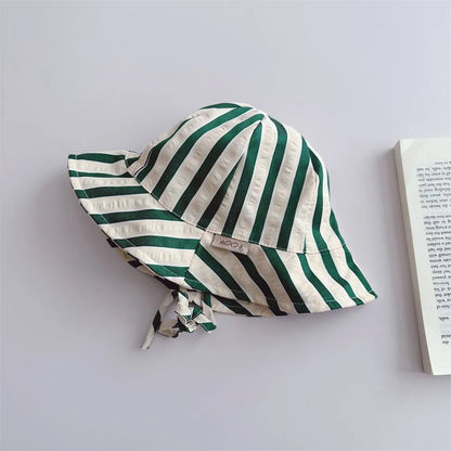 -ベビー帽子 バケットハット サマーハット 無地/ストライプ【mh0005078】 - mamahalo shop - ベビー用帽子 -  べビー服 - 子供服 - 男の子 - 女の子