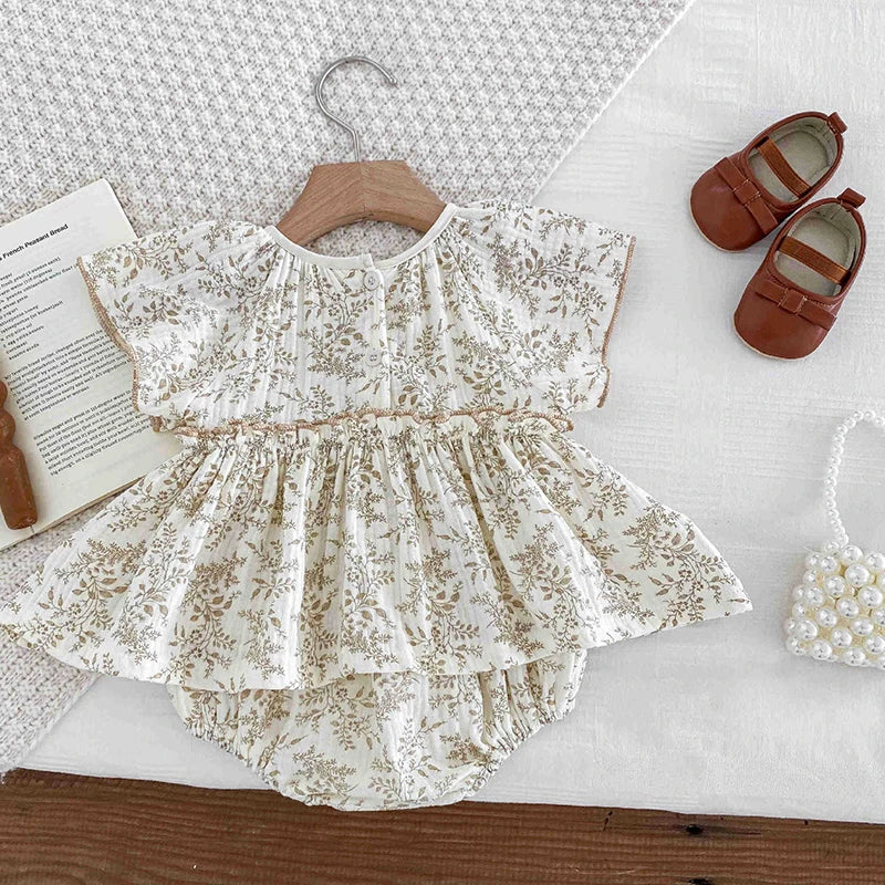 -ベビーロンパース ノースリーブ スカートボディスーツ/スタンドフリルボディスーツ【mh0006130】 - mamahalo shop - 半袖ロンパース -  べビー服 - 子供服 - 男の子 - 女の子