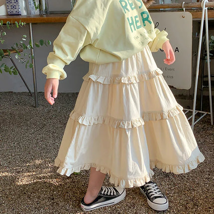 キッズスカート フリルティアードスカート ケーキスカート ホワイト - mamahalo shop - スカート - ベビー服 - 子供服 - 男の子 - 女の子