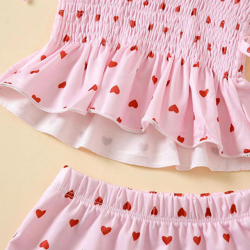 -ベビー水着 帽子セット セパレート ビキニ ピンク ハート スイムウェア【mh0005122】 - mamahalo shop - ベビー用水着 -  べビー服 - 子供服 - 男の子 - 女の子